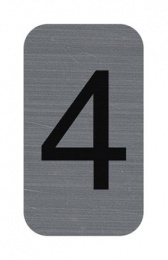 Információs tábla, öntapadó, 2,5x4,4 cm, alumíniumhatású, EXACOMPTA, 4-es