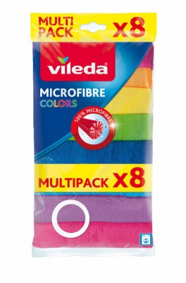 Törlőkendő, mikroszálas, 8 db, VILEDA Colors