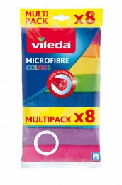Törlőkendő, mikroszálas, 8 db, VILEDA Colors